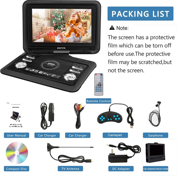 Portable DVD Player for Car with Mount - - Picture 7 of 10